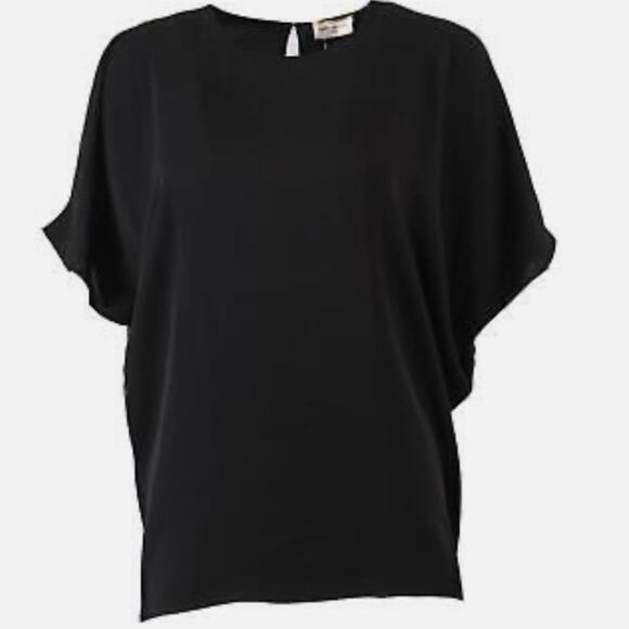 Saint Laurent Silk Split Sleeve Blouse Black FR 34 Flutter - Picture 11 of 11